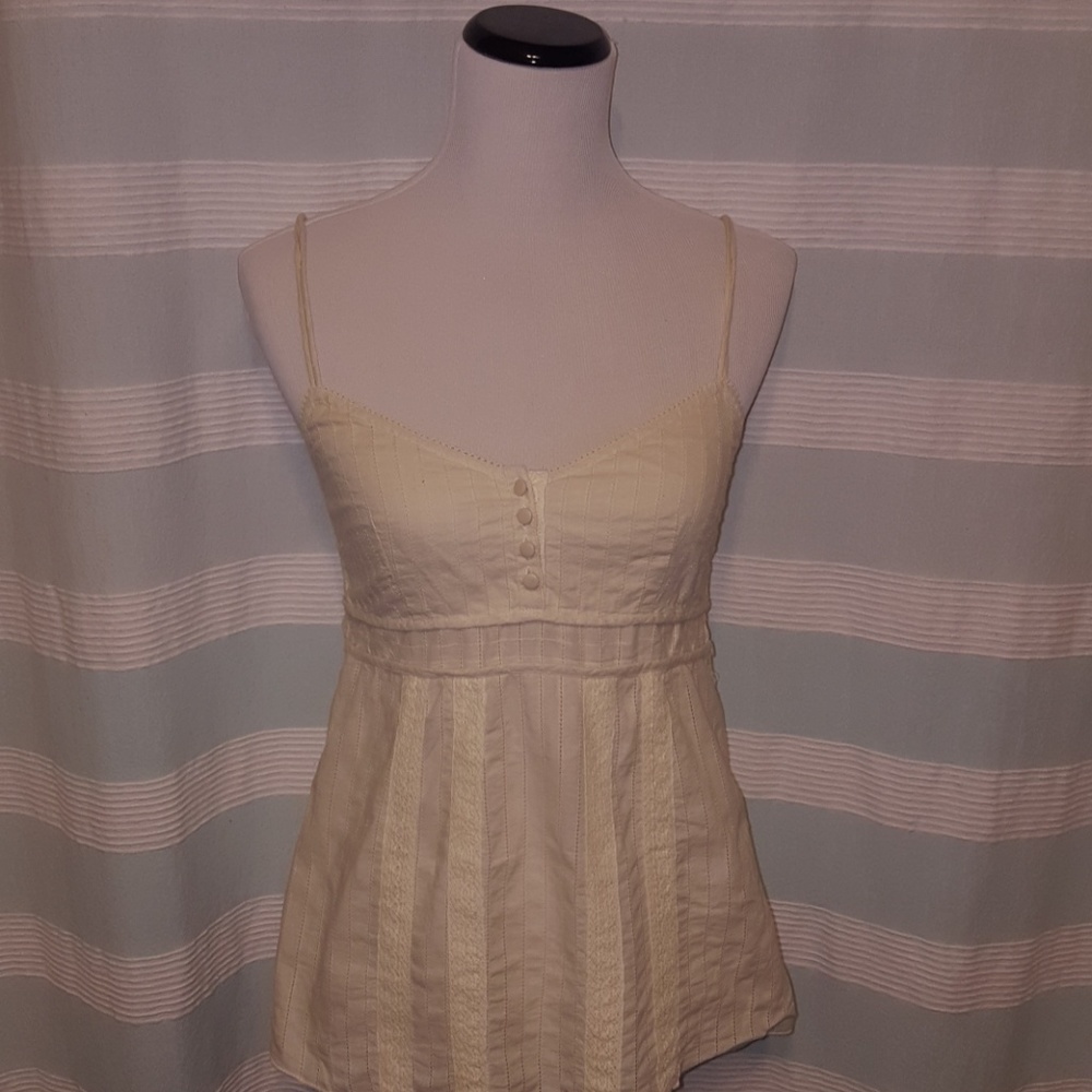 Fossil off-white camisole with lace trim